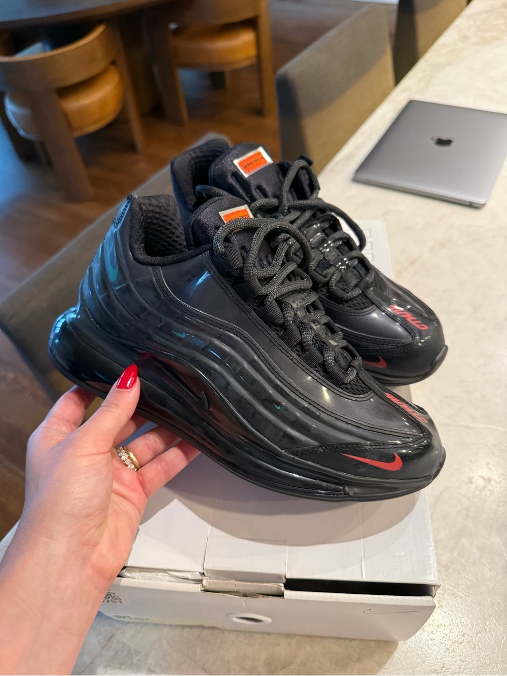 (RARE) Heron Preston x Nike 720/95 ID Black Sneakers